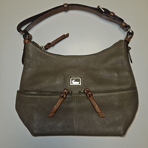 Dooney & Bourke Pebbled Leather Hobo Shoulder Bag – Olive